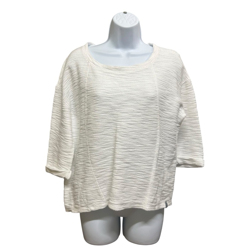Marc New York White Nubby Cotton Top Size M